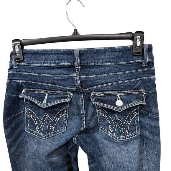 Wrangler Womens Medium Wash Bootcut Jeans With Embellished Back Pockets Size 5 - Picture 9 of 11